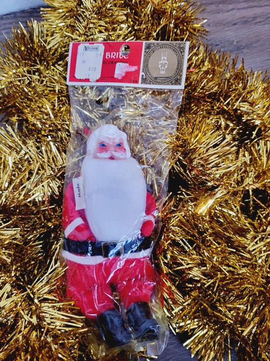 NOS New Shiny Brite Santa Claus Made in Japan 