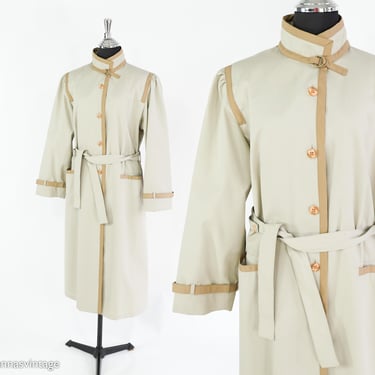 1970s Khaki Trench Coat | 70s Khaki Raincoat | Nordstrom | Large 