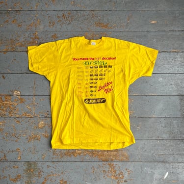 Vintage 1980s Subway Restaurant Fat Chart Graphic Shirt 
