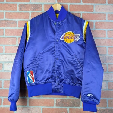 Vintage 90s Starter NBA Los Angeles Lakers ORIGINAL Satin Bomber Jacket - Small 