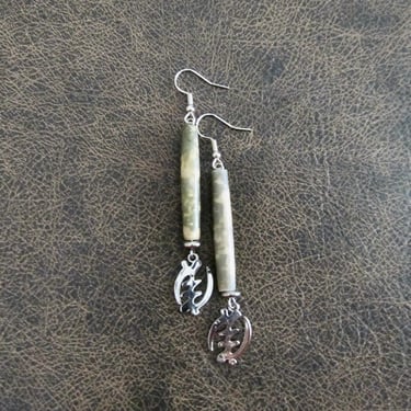 Adinkra symbol earrings, silver Gye Nyame earrings gray 