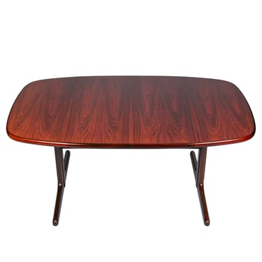 Danish Modern Trestle Base Oval Expanding Dining Table in Rosewood