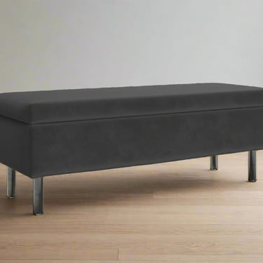 Sabai Essential Storage Bench Ottoman Coffee Table Ash Recycled Velvet Metal Leg FFE-577
