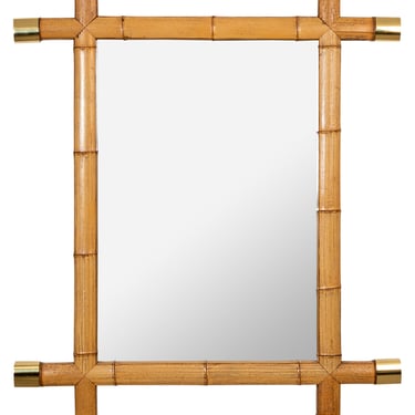 Bamboo and Brass Mirror