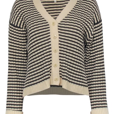 The Great - Brown &amp; Cream Striped Cardigan Sz 2