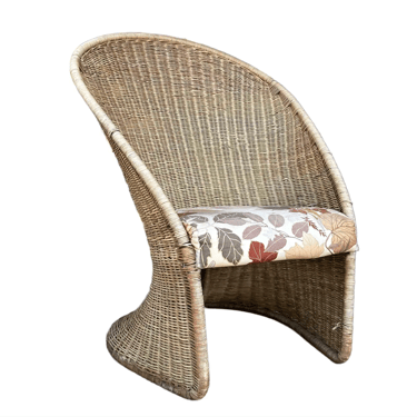 Mid-Century Modern Adrian Pearsall Comfort Designs Tall Rattan Wicker Peacock Chair