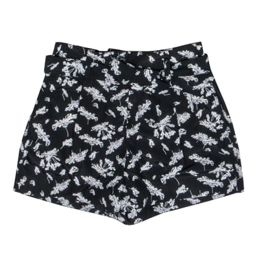 Rag & Bone - Black & White Floral Belted Shorts Sz 4