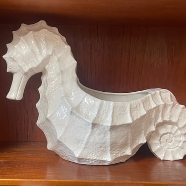 Vintage Bruno Desiderio Capri Ceramic Seahorse Vase // Planter Mid Century 