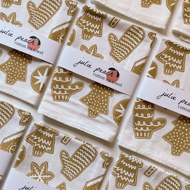 Screen Printed Gingerbread Tea Towel Set | Only 30 Available, Limited Time Deal Ends Sunday 