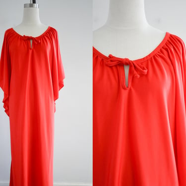 1970s Periphery Red Knit Caftan 