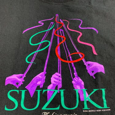 Vintage 90s Suzuki Violin Black T-shirt Small 