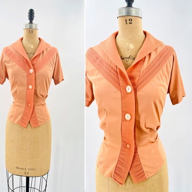 1950s Southern Peach blouse 