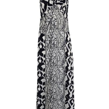 Paula Hermanny - Black & White Print Sleeveless Maxi Dress Sz 2