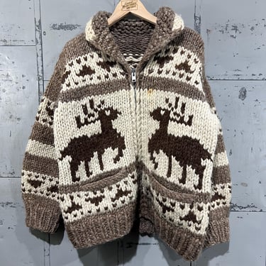 Vintage 70s Horse Cowichan Knit sweater horse handmade | Great