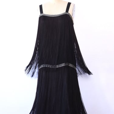 Night Sky Fringed Flapper Dress M