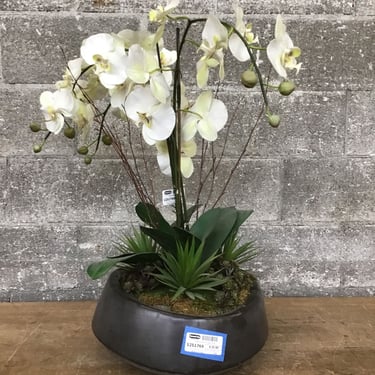 Garden Planter w/ Fake Orchid (Seattle)