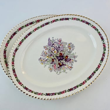 Antique Johnson Bros Queen’s Bouquet Serving Platter, 1940 Old English Queen’s Bouquet Platter, Art Deco platter, royal collectible dish 