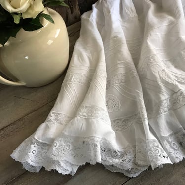 French Fine Lace Corset Petticoat, Wedding, Bridal, Antique Edwardian Victorian Era Period Clothing 