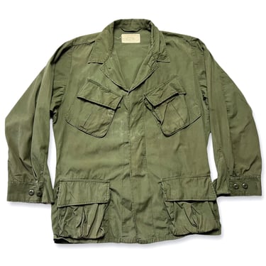 Vintage 1960s Vietnam War US Army Jungle Fatigue Jacket ~ M Regular ~ Slant Pockets ~ Combat, Tropical, Coat ~ Cotton Poplin 