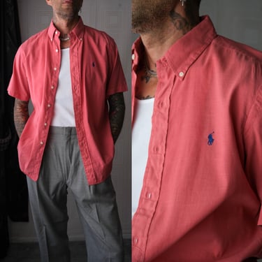 Polo Ralph Lauren Shirt 90s Pink Button up Shirt Basic