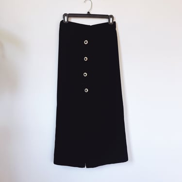 Vintage 80s Ann Hobbs for Cattiva Black Velvet Skirt 