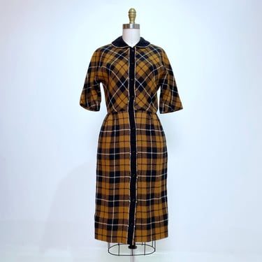 Plaid 1950s Pencil Dress