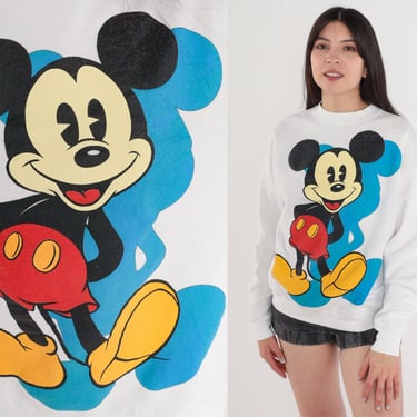 Mickey Mouse Sweatshirt 90s Disney Sweater Disneyland Graphic Shirt Kawaii Retro Cartoon Walt Disneyworld Vintage 1990s Mickey and Co Large 