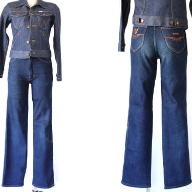 27” x 31” Vintage Lucky Lee High Waisted Dark Wash Jeans with Stretch - 1980s Women’s Denim - 