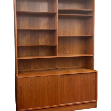 Free and Insured Shipping Within US - Vintage Poul Hundevad Danish Modern Teak Bookcase or Credenza With Record Slide-Out Tray 