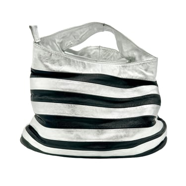 Wanama Stripe Black & Silver Handbag