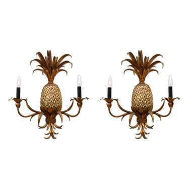 Gilt Pineapple French Sconces