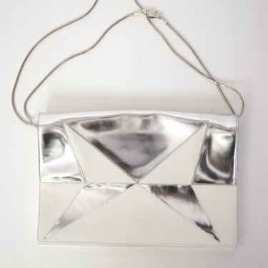 Roger Viver Metallic Silver Convertible Clutch