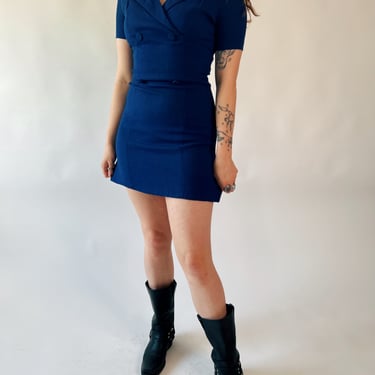 1960's Royal Blue Double Breasted Dress