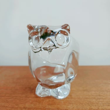 Vintage Sasaki Glass Crystal | Open Nut Bowl Votive | Owl(s) 