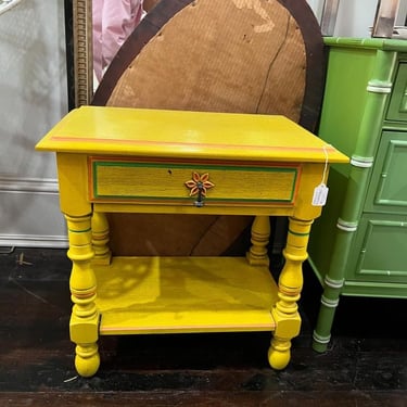 Yellow night stand. Straight outta the 70’s. 22” x 14.25” x 22.5” 