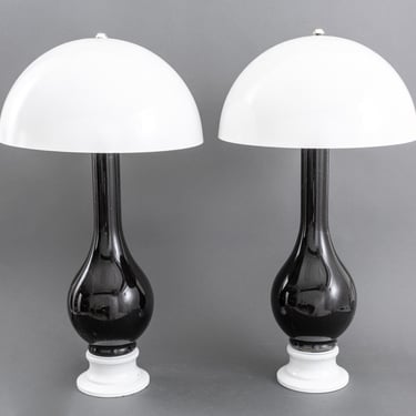 Mid-Century Modern Mushroom Table Lamp, Pair