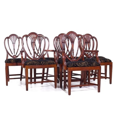 Baker Historic Charleston Collection Mahogany Shield Back Dining Chairs - Set of 8 - mcm 