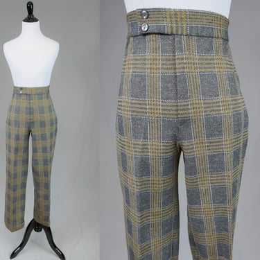 70s Jack Winter Plaid Pants - 28-32