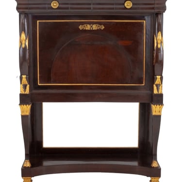 Empire Style Parcel Gilt and Walnut Cabinet