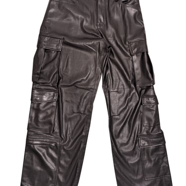 Alice & Olivia - Black Faux Leather Cargo Pants Sz 8