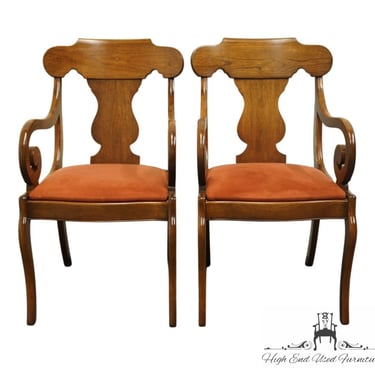 Set of 2 PENNSYLVANIA HOUSE Solid Cherry Traditional Duncan Phyfe Style Dining Arm Chairs 