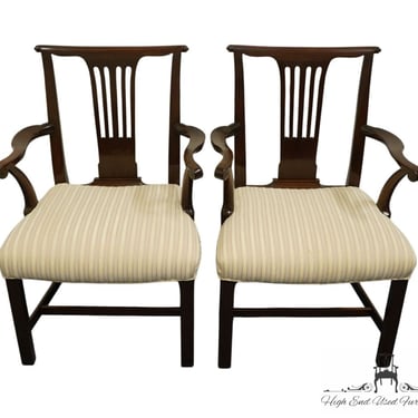 Set of 2 VINTAGE ANTIQUE Solid Mahogany Traditional Dining Arm Chairs 