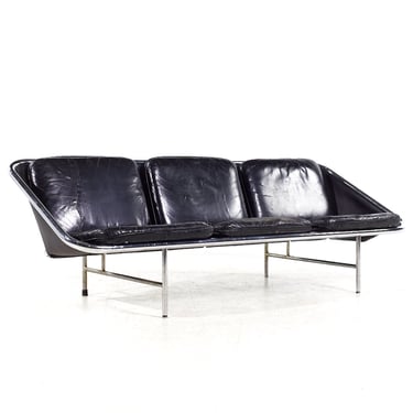 George Nelson for Herman Miller Mid Century Leather and Chrome Sling Sofa - mcm 