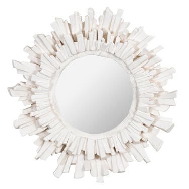 Round Plaster Starburst Shaped Mirror