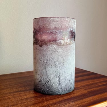 Vintage Signed Cenedese Scavo Murano Frosted Pink Glass | Good's