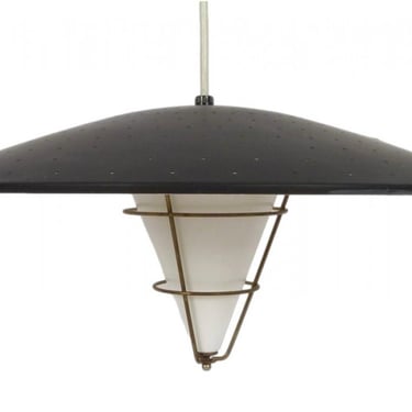 1950s Pierced Shade Pendant Light