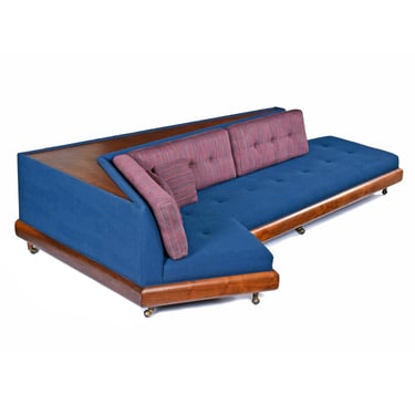 Original Adrian Pearsall Craft Associates Blue 2300-S Boomerang Sofa 