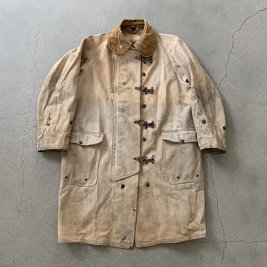 Vintage 1940s BodyGuard Firemens Jacket | Canvas Trench | XL | POLO Style Workwear 