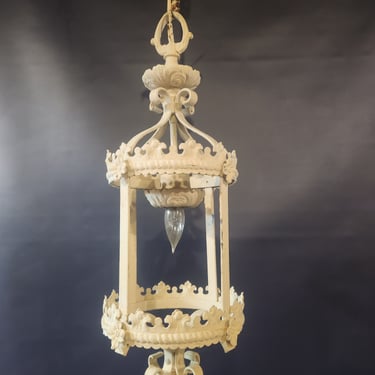 Vintage Wrought Iron Pendant Light 8.5 x 30