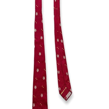 Vintage 1950s ATOMIC Silk Necktie ~ Brocade / Embroidered ~ Rockabilly ~ Mod ~ Preppy ~ Ivy Style ~ Trad ~ Tie 